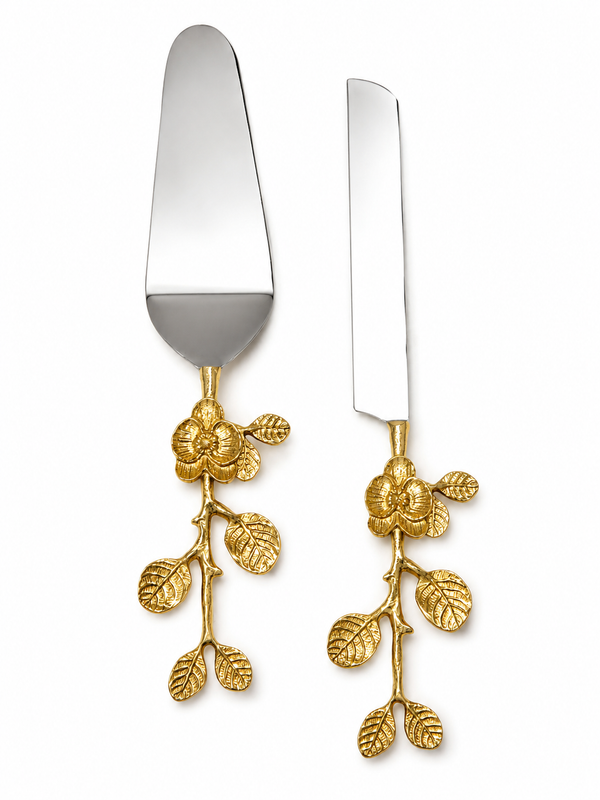Brass handle flower cake set