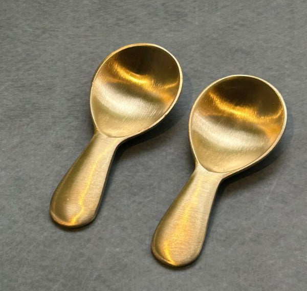Mini brass ice-cream spoons