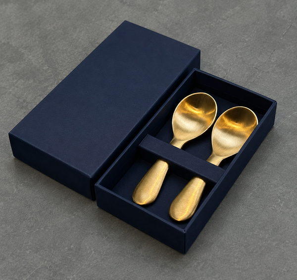 Mini brass spoons set